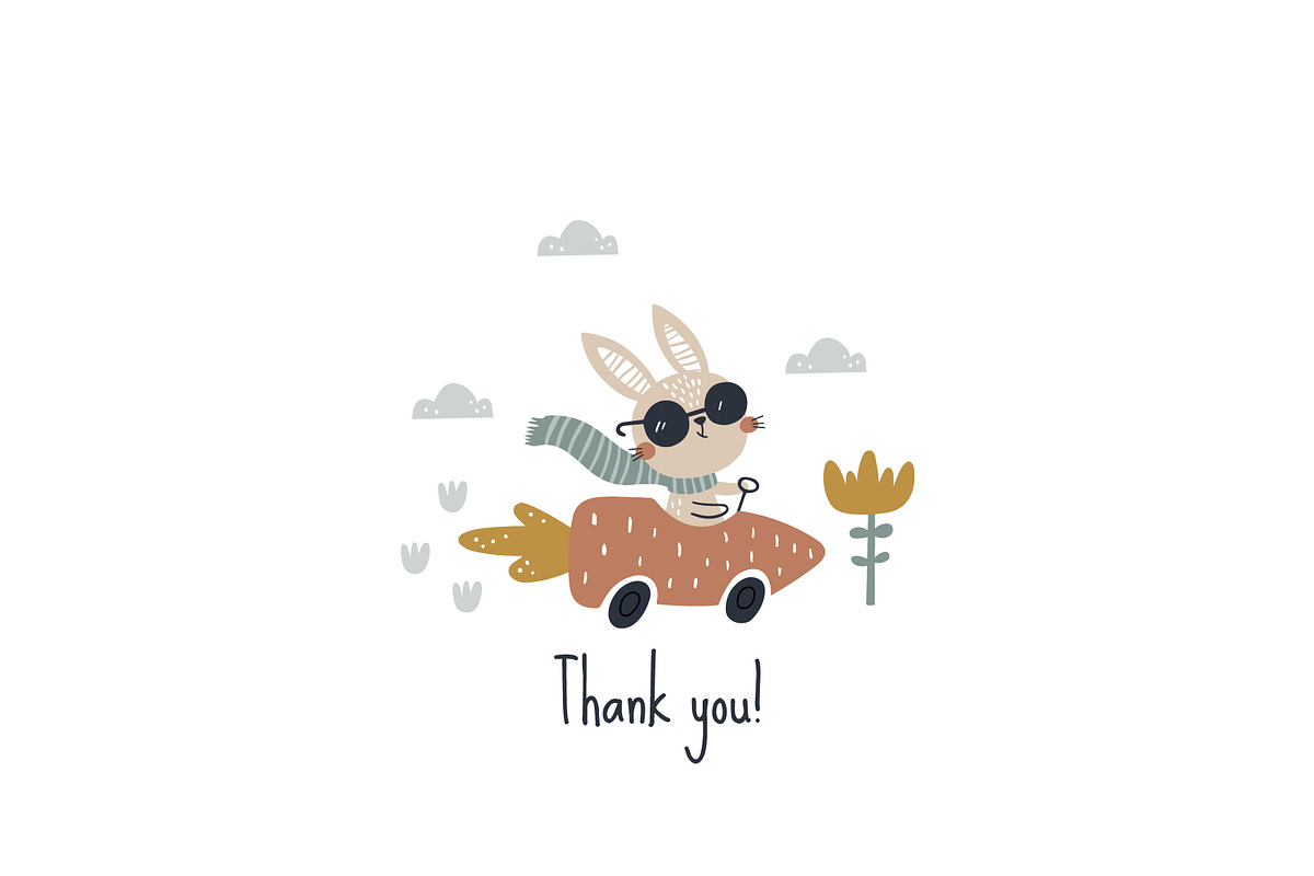 Cute Spring Bunnies Clipart, an Animal Illustration by Leysan Shayak (Photo 9 of 9)