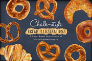 Bread & Bakery Goodies Clip Art, a Food Illustration by Cynthia Arre (Thumbnail 1 of 5)
