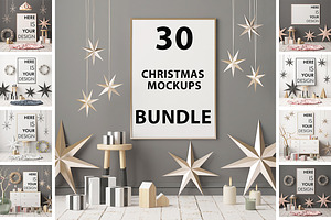 30 CHRISTMAS MOCKUPS. MEGABUNDLE