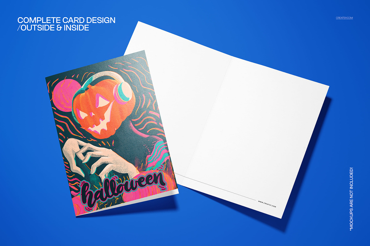 Halloween Pumpkin 5x7 Card Template, a Card Template by creatsy5 (Photo 3 of 5)