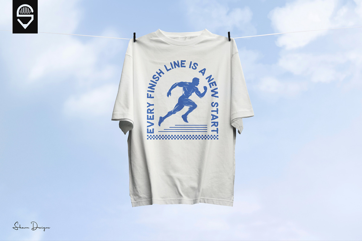 Motivational Runner Fitness T-shirt, a Sport Illustration by shaondesigns (Photo 3 of 5)