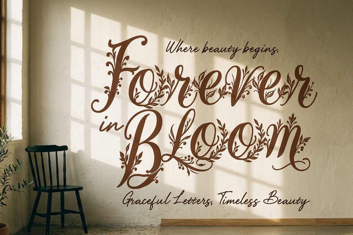 WynsteraQalis Decorative Floral font, a Script Font by HypeWorksCo (Photo 20 of 24)