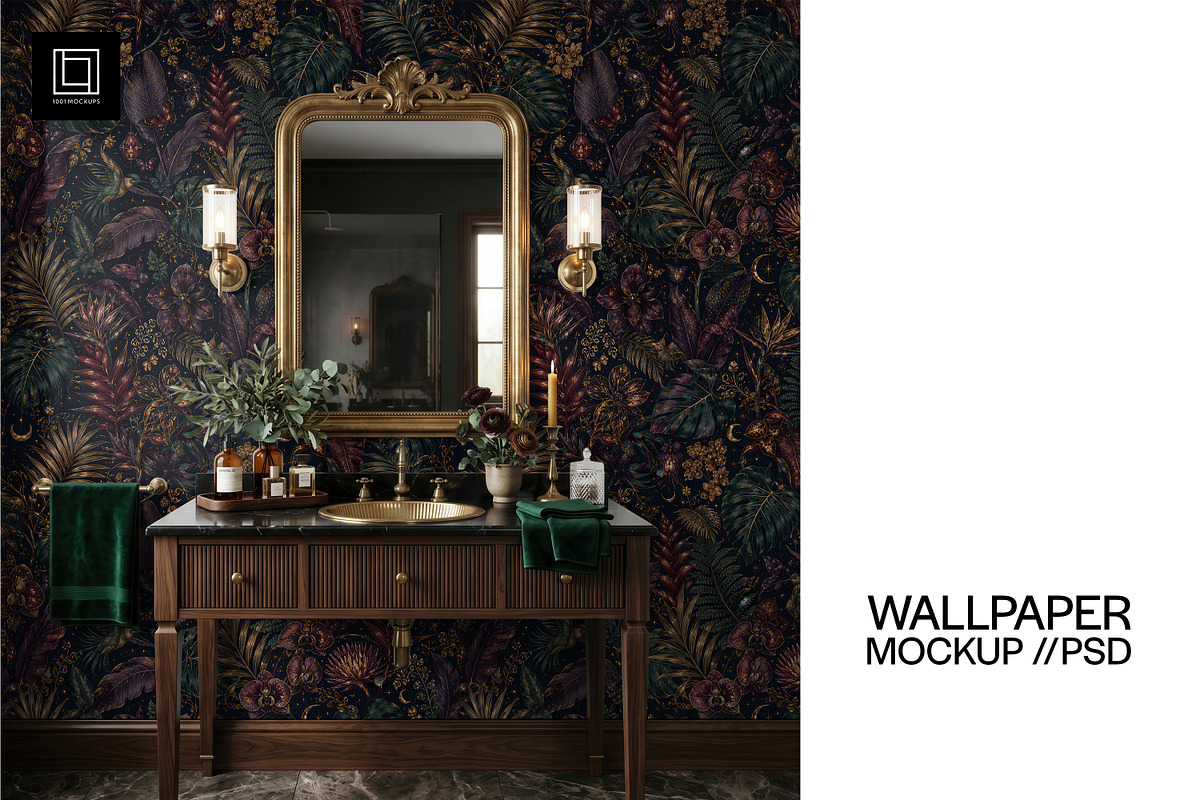 Dark Maximalist Wallpaper Mockup, a Household Mockup by 1001 mockups (Photo 1 of 10)