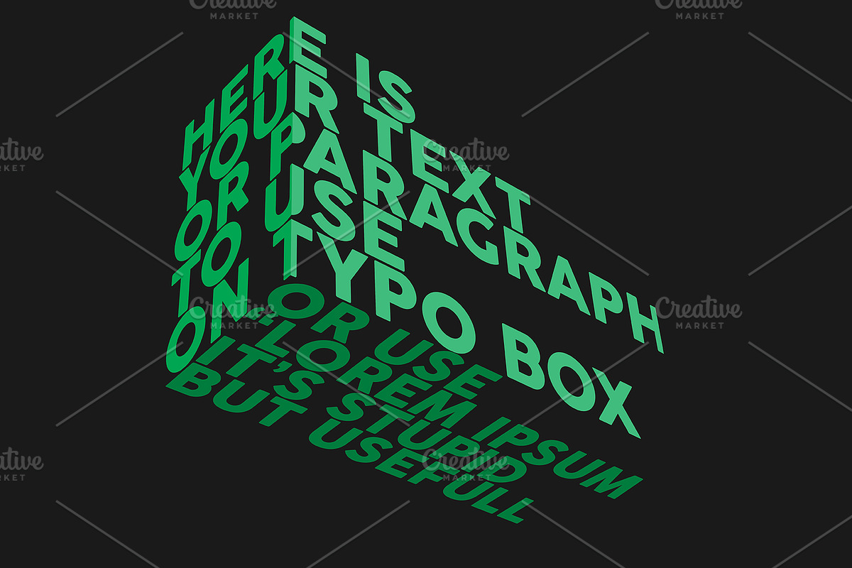 3D Typography PSD Mockup, a Print Template by Sinlatown (Photo 2 of 9)