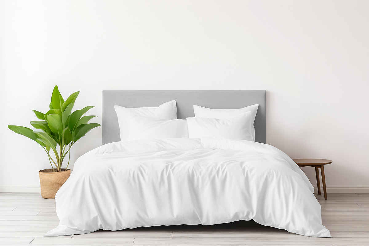 Bed linen and pillow mockup, an Advertising Mockup by My Mockup (Photo 3 of 3)