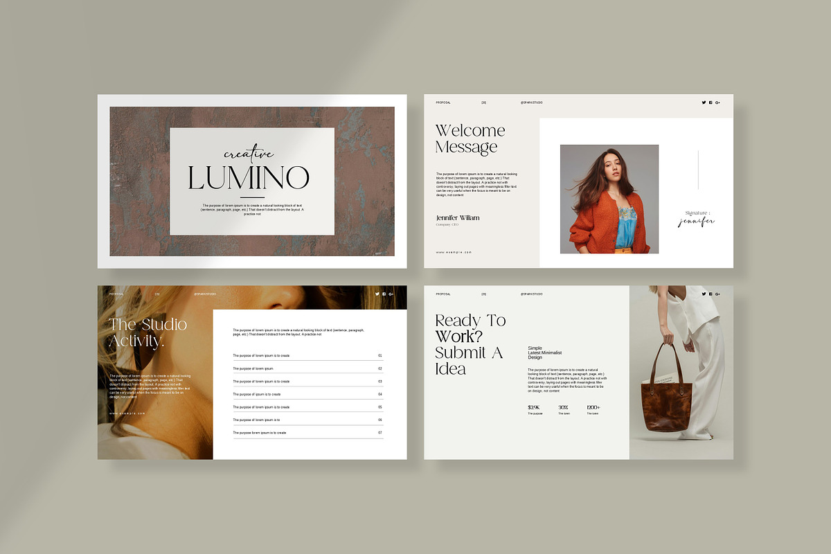 Lumino Minimal Presentation Template preview 2