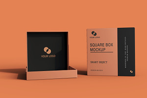 Square Box Mockup Design