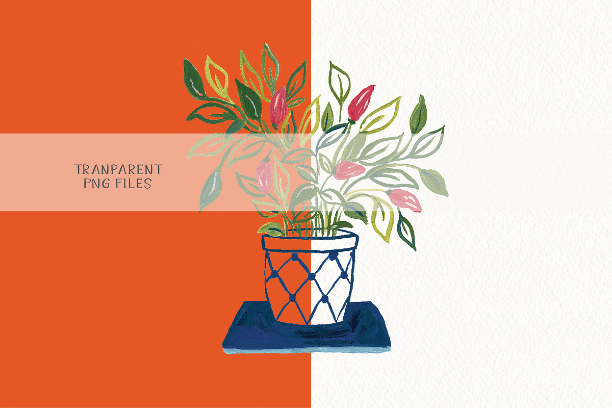 Watercolor Green Plants Clipart Set, an Illustration by Anna Ivanir (Photo 2 of 5)