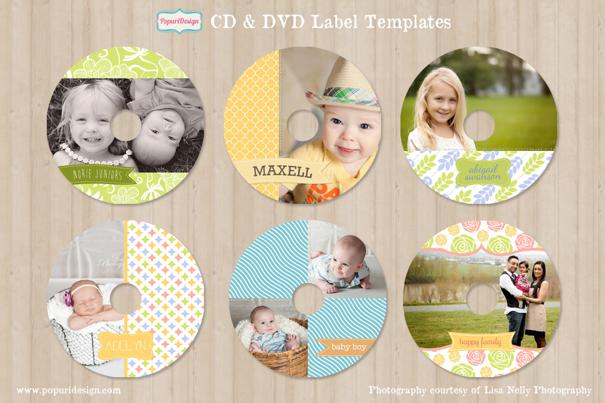 Cheerful CD / DVD Label Templates, a Stationery Template by ...
