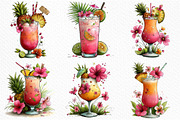 Whimsical Tropical Drink Clipart, an Illustration by Craft Nest (Thumbnail 4 of 12)