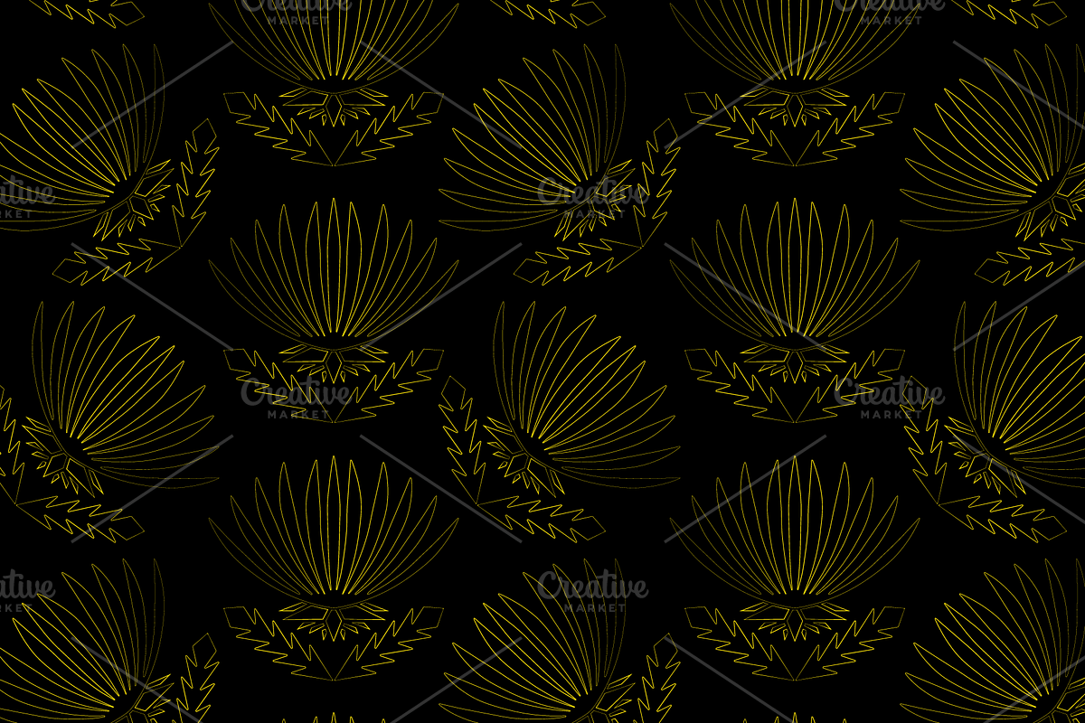 Thistle art deco flower pattern, a Pattern Graphic by Queen of Infographics (Photo 3 of 4)