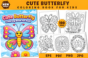 Cute Butterfly Coloring Book for Kid, a Decorative Illustration by Design Station (Thumbnail 1 of 3)