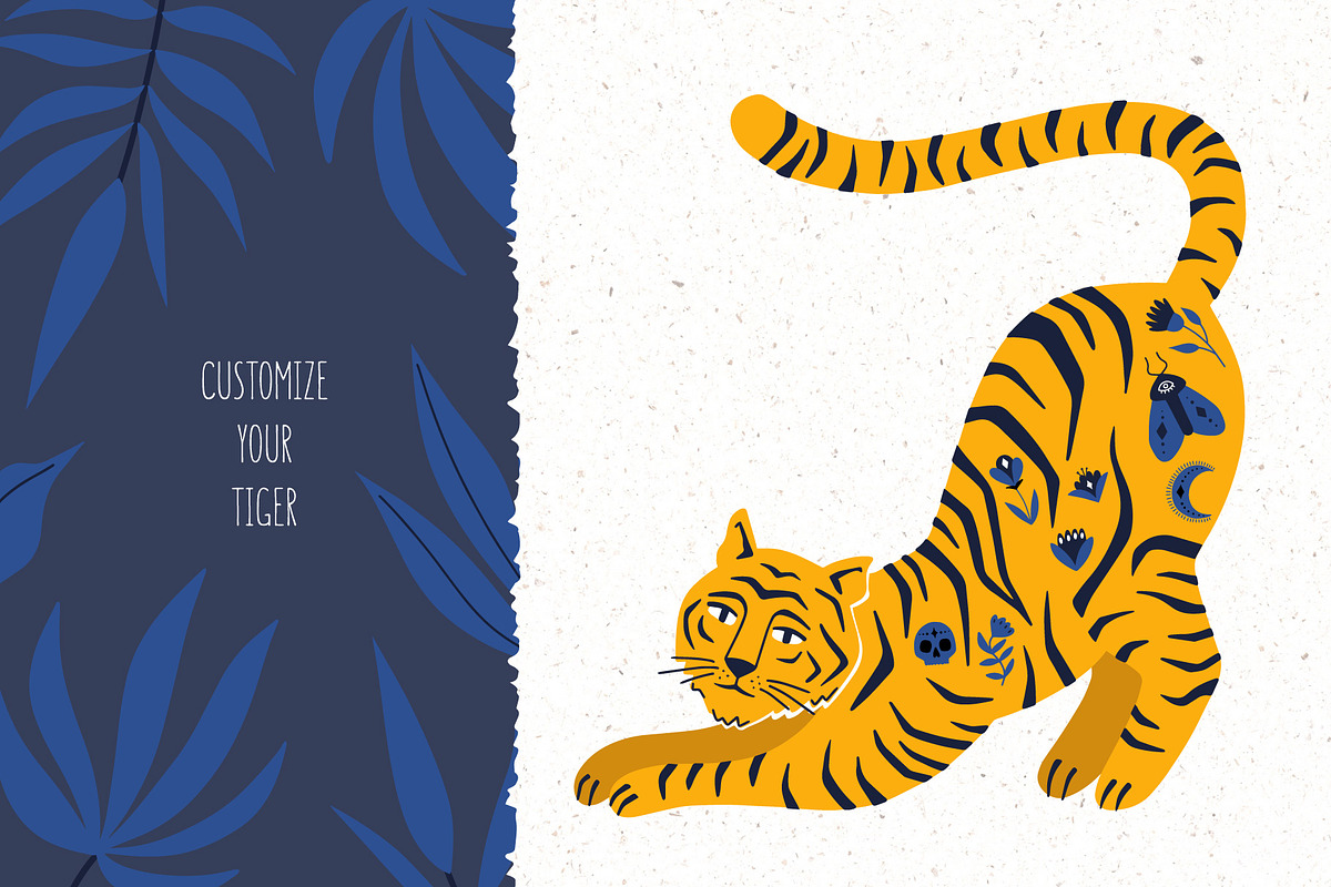Tropical Tiger Abstract Boho Set, an Object Graphic by MaNechaeva (Photo 5 of 10)