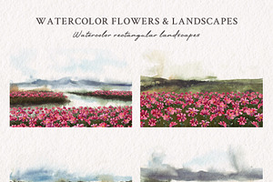 Watercolor Flowers & Landscapes