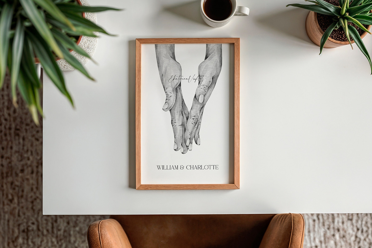 First Touch Watercolor Holding Hands, an Illustration by EkaterinaViArt (Photo 4 of 6)
