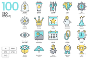 SEO Internet Marketing Icons | Aqua, an Outline Icon by Flat Icons (Thumbnail 1 of 8)