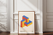 3D Geometry Printable Wall Art Set, a Background Graphic by C Design Studio (Thumbnail 2 of 28)