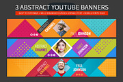 3 abstract youtube banners, a Social Media Template by Genestro Shop (Thumbnail 1 of 2)