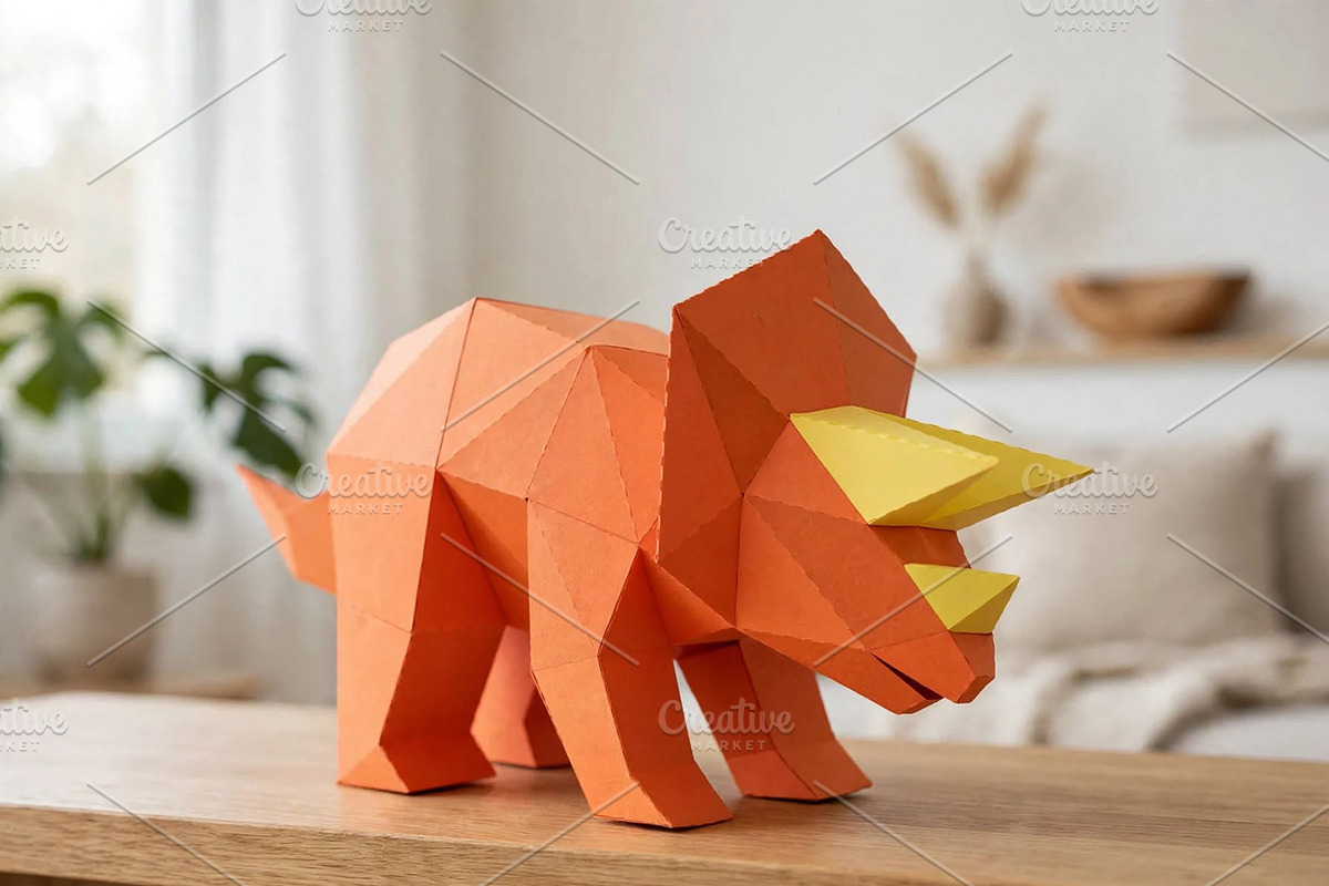 Triceratop sculpture - 3d papercraft, a Card Template by PAPER amaze (Photo 5 of 5)
