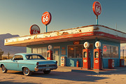 6 Retro Route 66 Gas Station Photos, an Industrial Photo by adenpinkstore (Thumbnail 6 of 7)