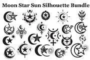 Moon Star Sun Silhouette Bundle, a Graphic by Designer_Momina (Thumbnail 1 of 10)