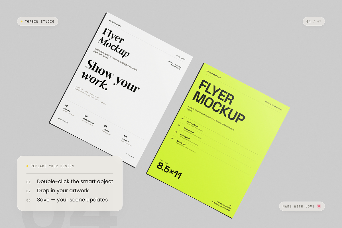 US Letter Flyer Mockup, an Advertising Mockup by Toasin Studio (Photo 4 of 7)