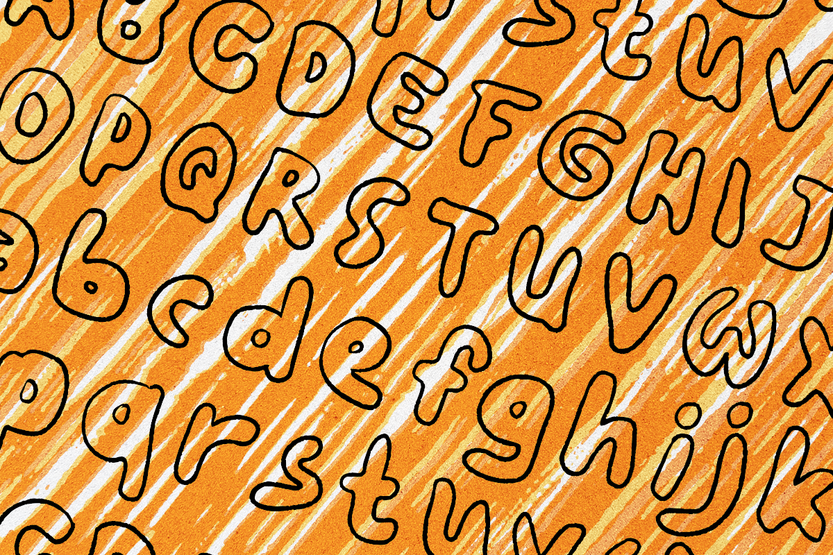 Hooey - Y2K Outline Handwritten, a Sans Serif Font by Dharmas Studio (Photo 9 of 15)