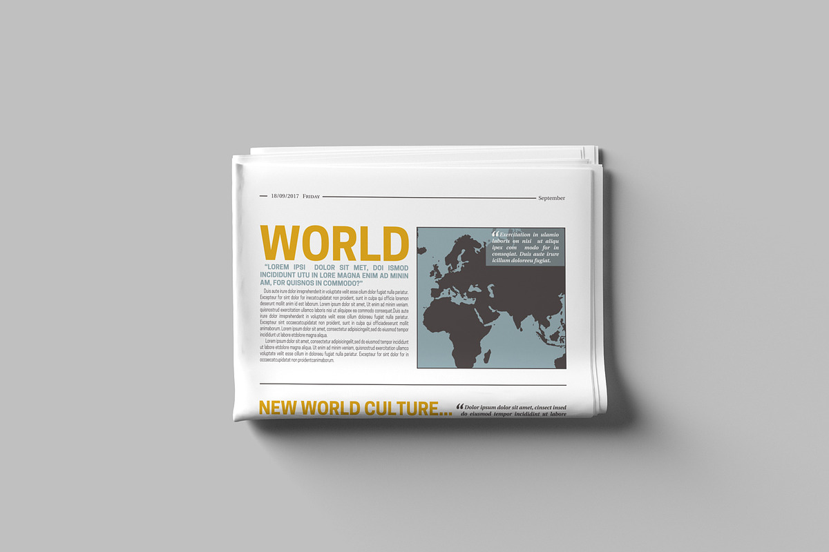 Newspaper Mockups, a Print Template by artimasa (Photo 5 of 6)
