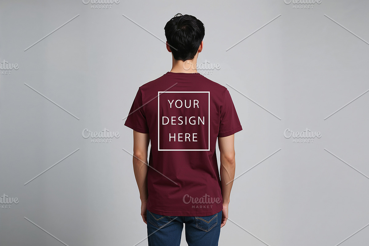 T-Shirt Mockup - Maroon Edition, a Shirt Mockup by ForhadGFX (Photo 11 of 12)
