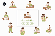 Coconut & Us Illustration, an Object Graphic by Jump Studio (Thumbnail 1 of 12)