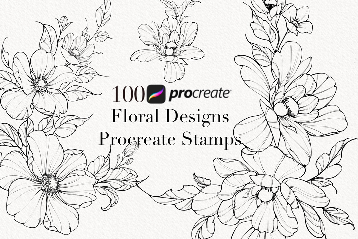 Procreate flower stamp, garden, a Brush Add-On by AnnaPolitmerskaja (Photo 1 of 4)