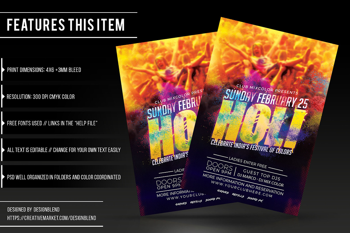 Festival Of Colors Flyer Template, a Flyer Template by designblends@gmail.com (Photo 2 of 3)