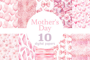 Mothers Day Digital Papers, a Pattern Graphic by GlamArtZhanna