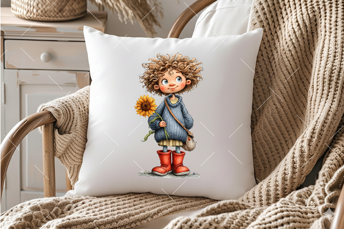 Whimsical Sunflower Kids PNG Clipart, a Seasonal Illustration by OK Design (Photo 4 of 6)