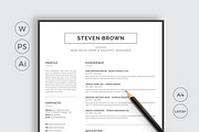 Minimal Resume, a Resume Template by Pxl_graphic (Thumbnail 1 of 3)