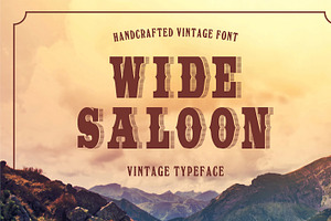 Wide Saloon - Display Font, a Serif Font by Vintage Font Lab
