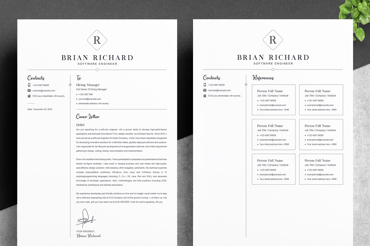 Clean Word Resume / CV Template, a Resume Template by ResumeInventor