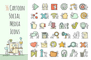 Cartoon social media icons, an Icon by Sapunkele (Thumbnail 1 of 2)