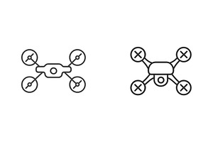 Two distinct drone icons showcasing, a Technology Illustration by ZinetroN