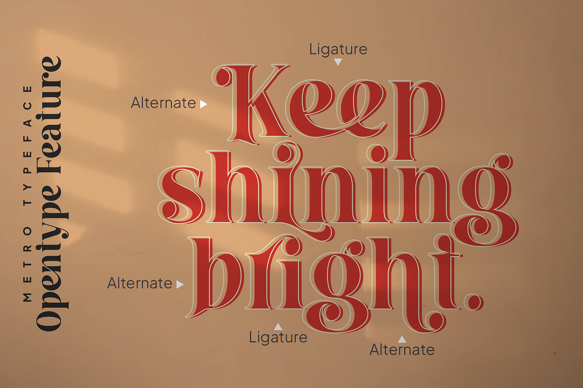 Metro Regular Vintage Retro Serif, a Serif Font by Vampstudio (Photo 6 of 13)