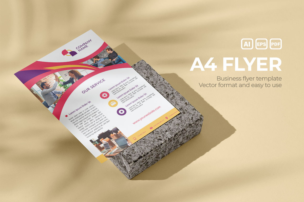 A4 Business Flyer Template, a Flyer Template by Olexstudio (Photo 1 of 2)
