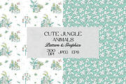 Cute Jungle Animal Pattern Bundle, a Pattern Graphic by StudioGlouna (Thumbnail 1 of 9)