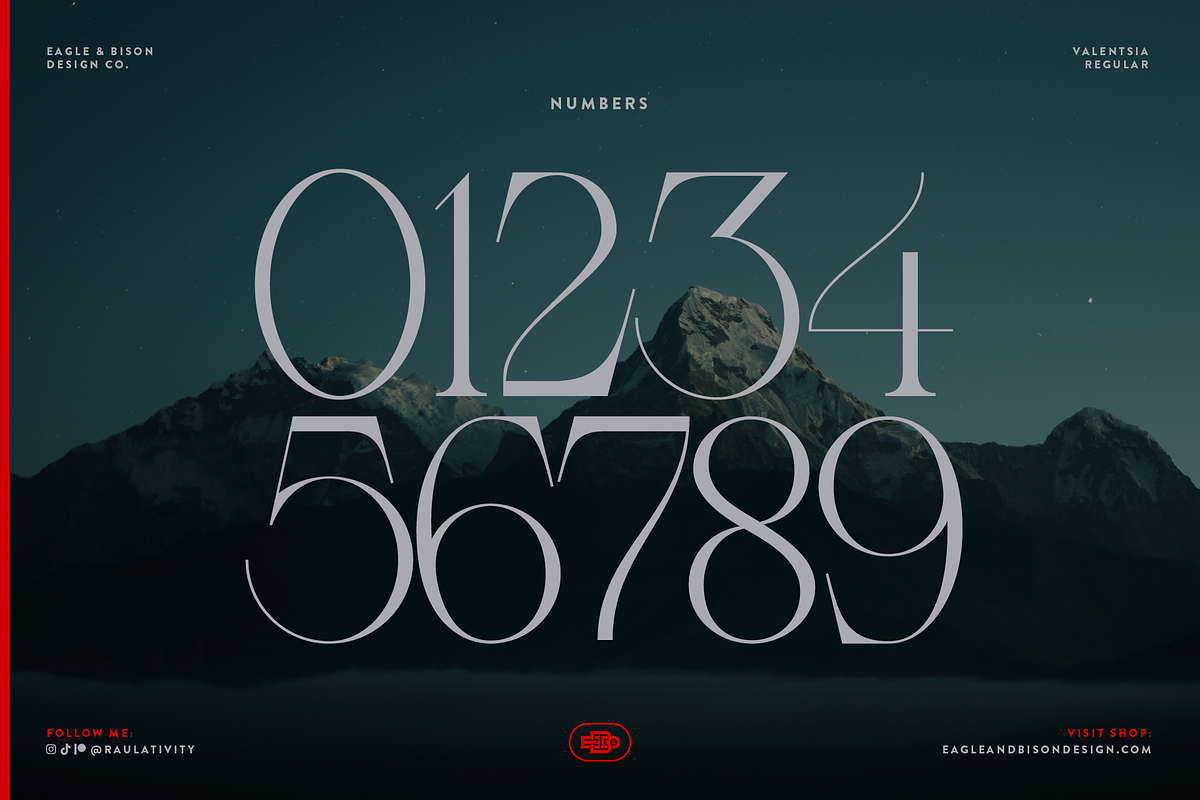 Valentsia - A Serif Display Font, a Serif Font by Eagle & Bison Design Co. (Photo 4 of 6)