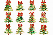 Coquette Bow Christmas Tree Clipart, an Illustration by Libby Wishes (Thumbnail 5 of 7)