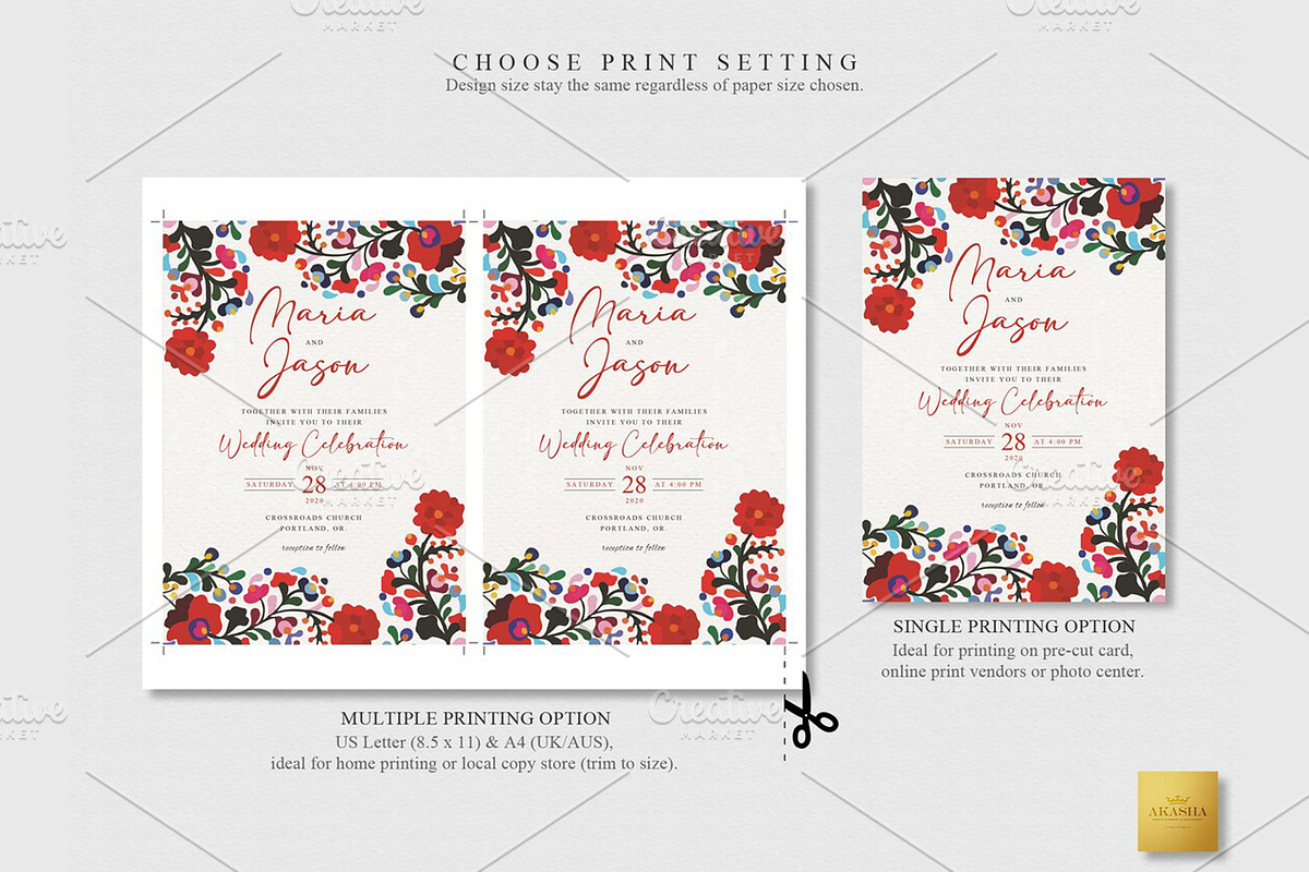 Mexican Wedding Bundle | CANVA, a Stationery Template by Creative Market (Photo 5 of 8)