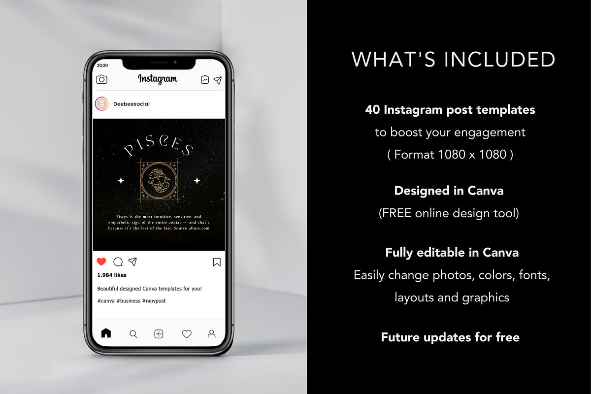 Spiritual Instagram Templates Canva, a Social Media Template by DeeBeeDesign (Photo 5 of 10)