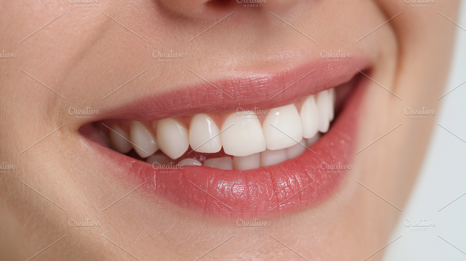 Close up of a woman's mouth smiling, a Person Photo by MistyDay