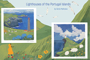 Lighthouses of the Portuguese island, an Object Illustration by Dashnpro (Thumbnail 1 of 6)