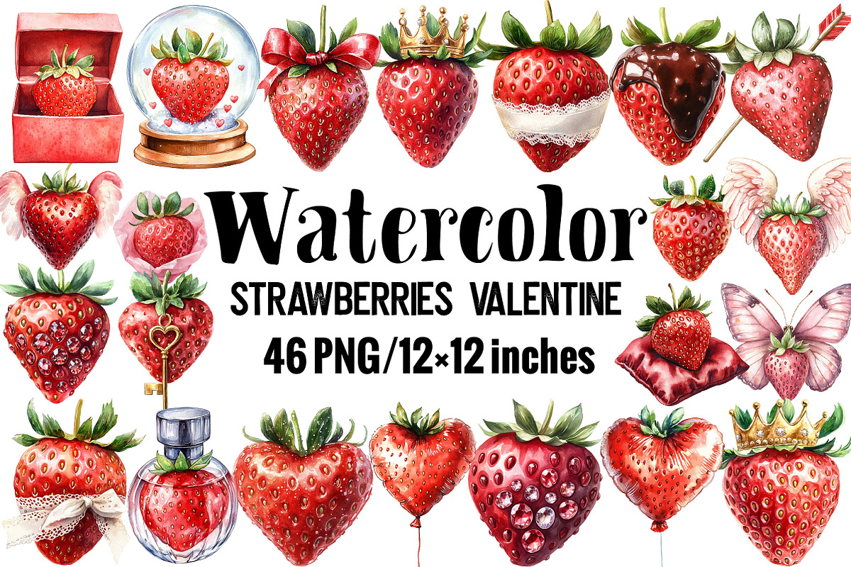 Strawberries Valentine, an Illustration by Design Market (Photo 1 of 2)