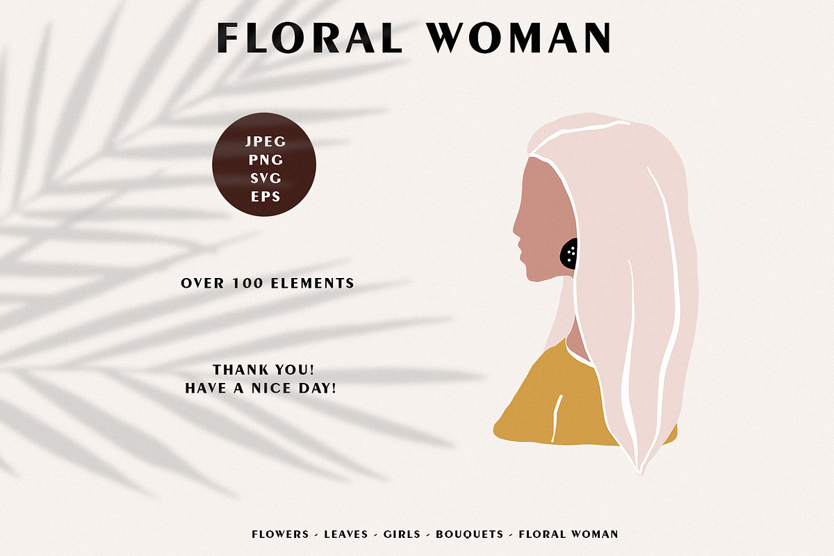 FLORAL WOMAN modern women print, a Person Illustration by Spark Studio Brushes (Photo 9 of 9)